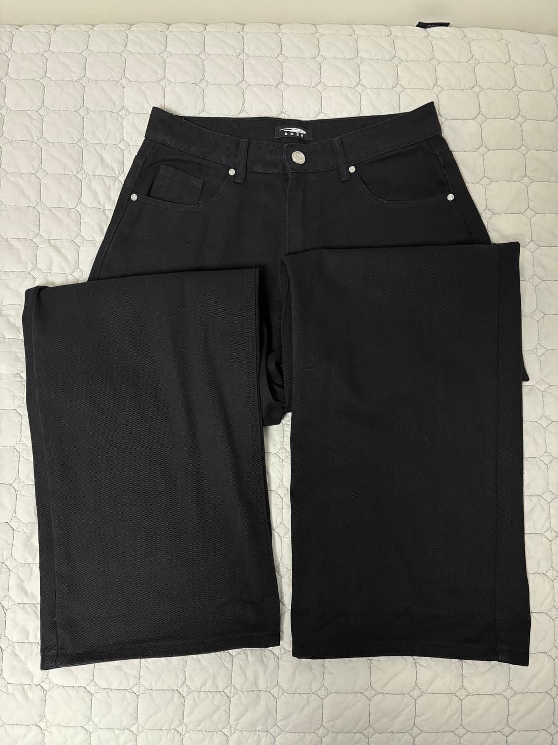 [L] 디앤에스알 DNSR 시그니처 와이드 데님 블랙블랙 상품이미지4