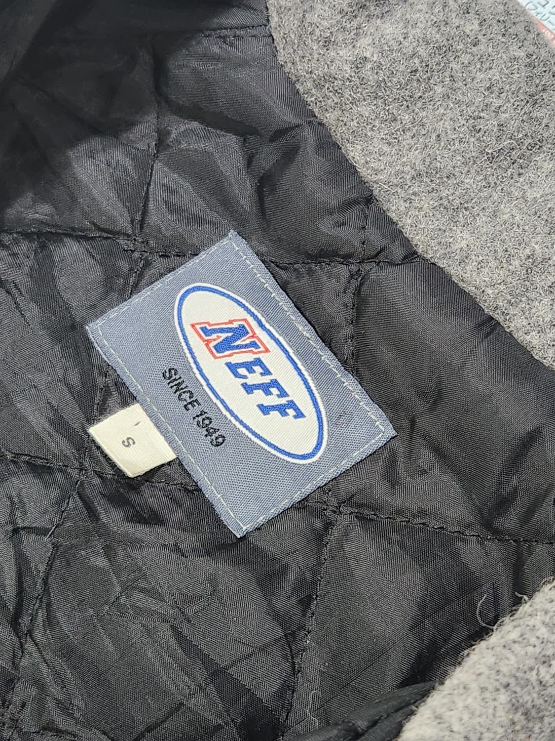 90's NEFF 레더 바시티 자켓 S  상품이미지4