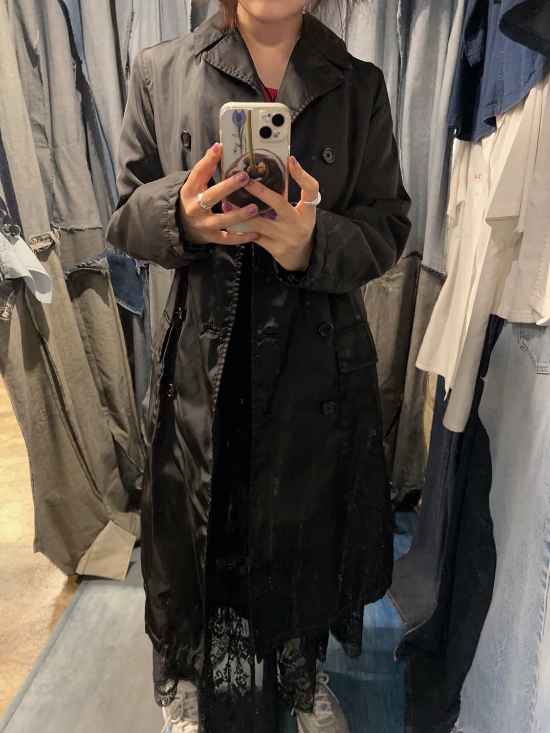 44-55 ) PRADA Double Breasted Nylon Coat 상품이미지2