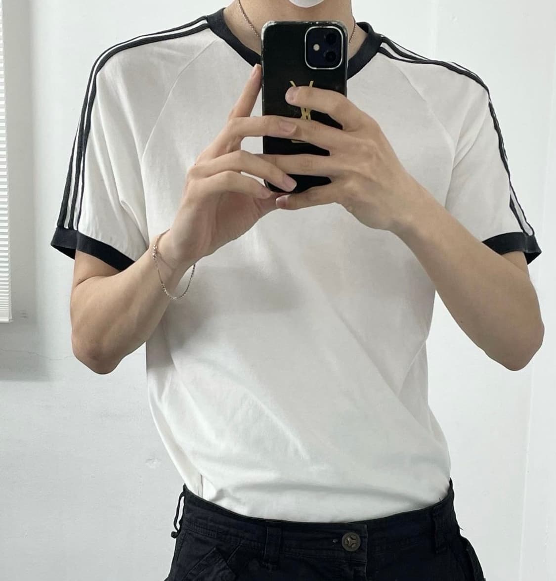 아디다스 삼선 파이어버드 화이트 반팔 티셔츠 상품이미지4