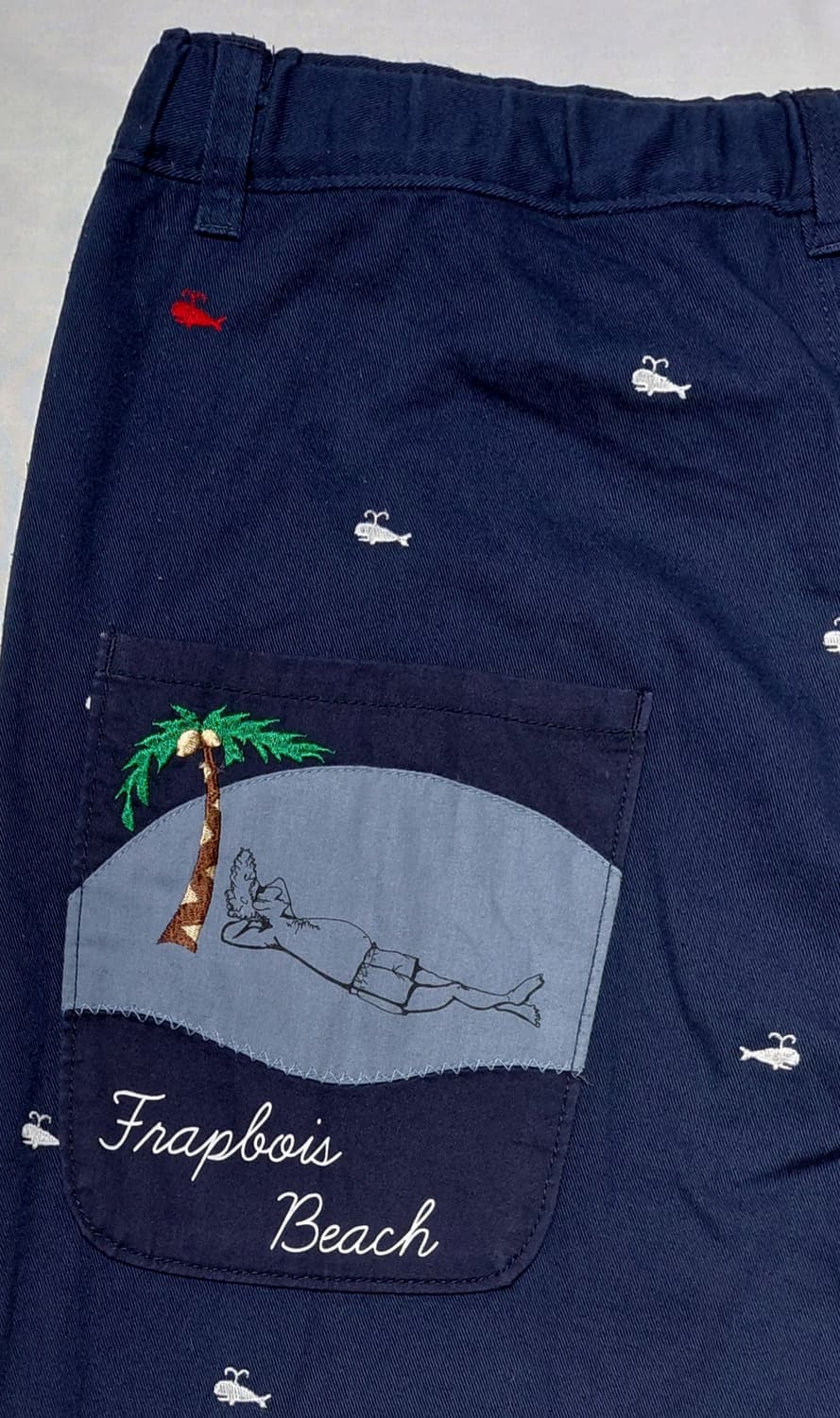 [28~30]FRAPBOIS 고래 자수 크롭 밴딩 팬츠 (8~9부 기장) 상품이미지8