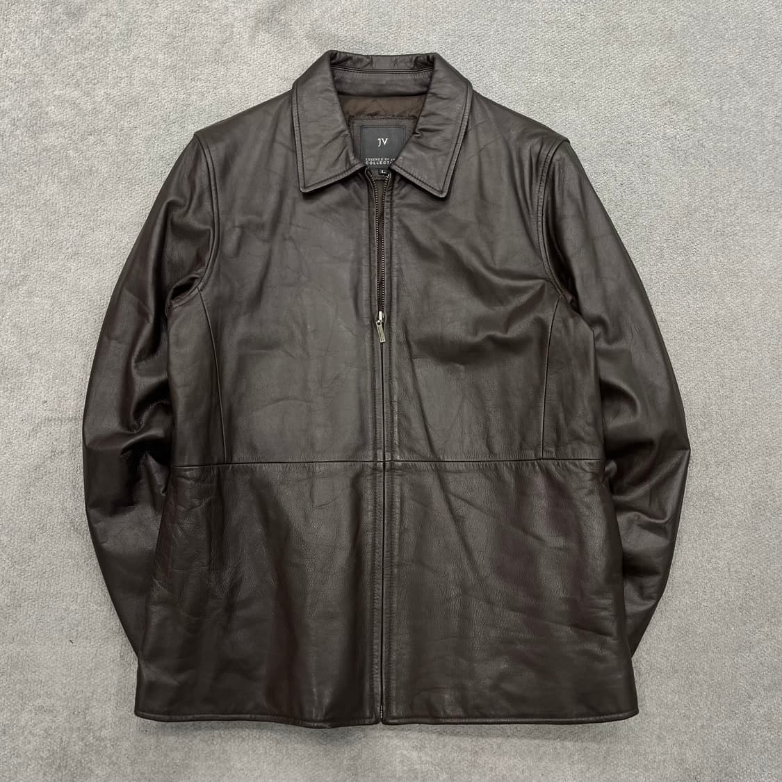 L 빈티지 소가죽 집업레더 자켓 상품이미지1