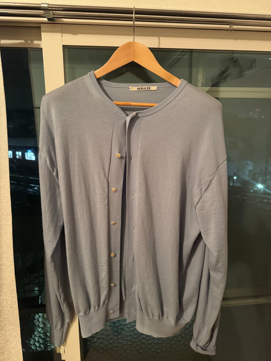 오라리 캐시미어 하드 트위스트 니트 가디건 라이트 블루(5) 상품이미지2