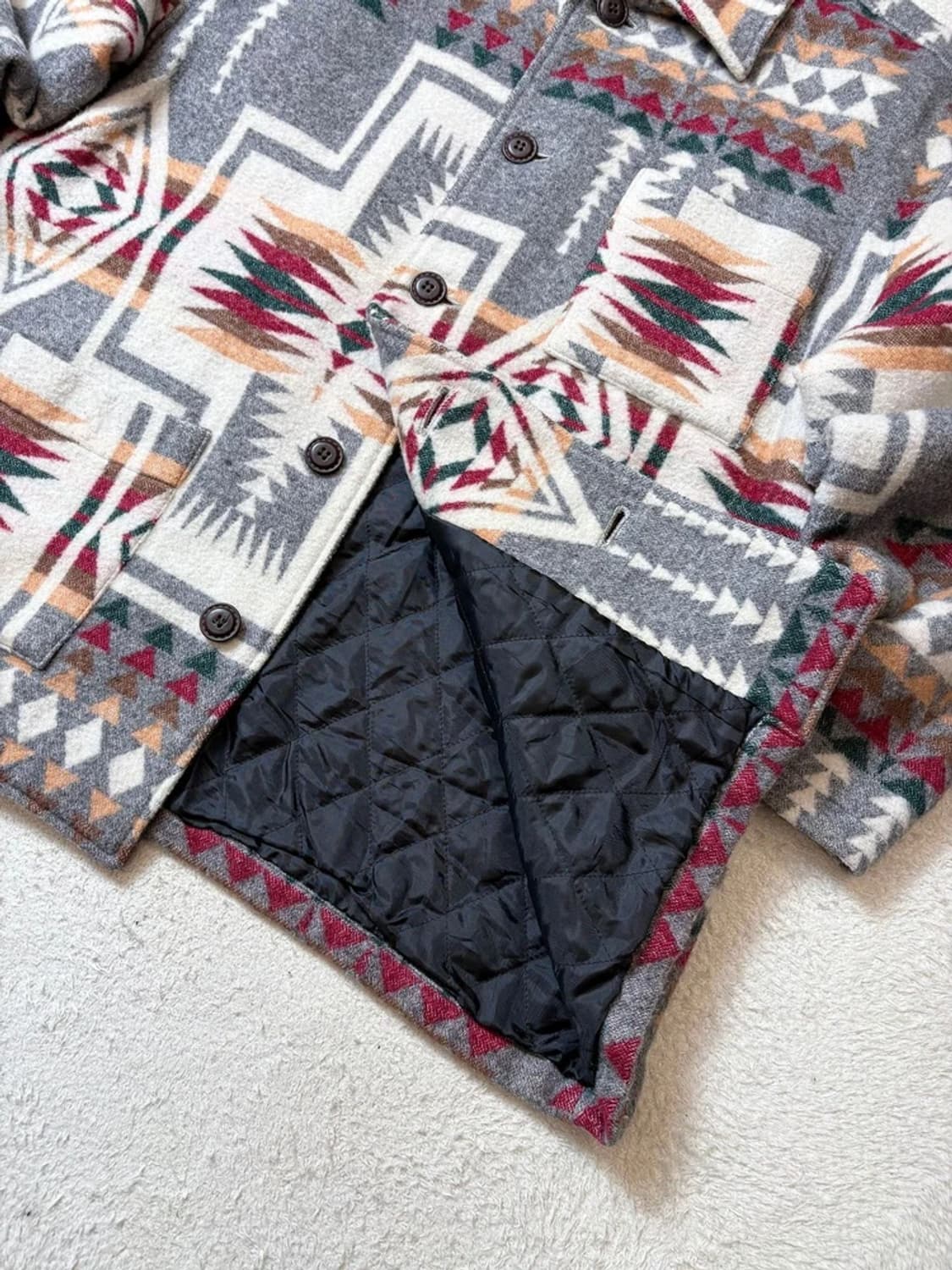 웨인 90's 울 아즈텍 나바호 누빔 셔츠 자켓 PN6485 상품이미지6