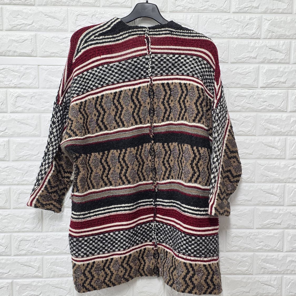 택포) Free 마쥬 패턴 양면 롱 가디건  상품이미지4