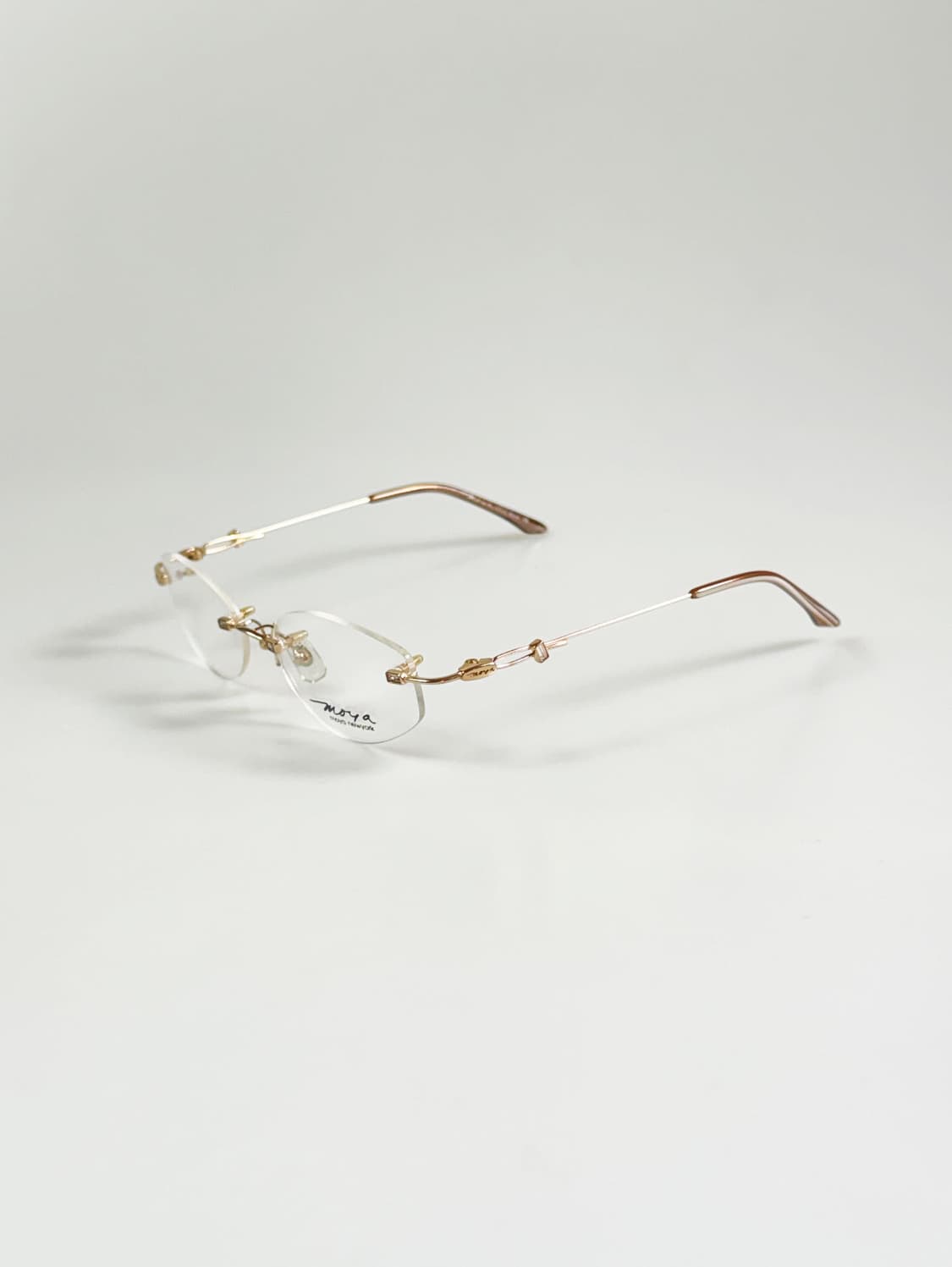 MOYA New York 골드 무테 오벌 프레임 빈티지 안경 상품이미지3