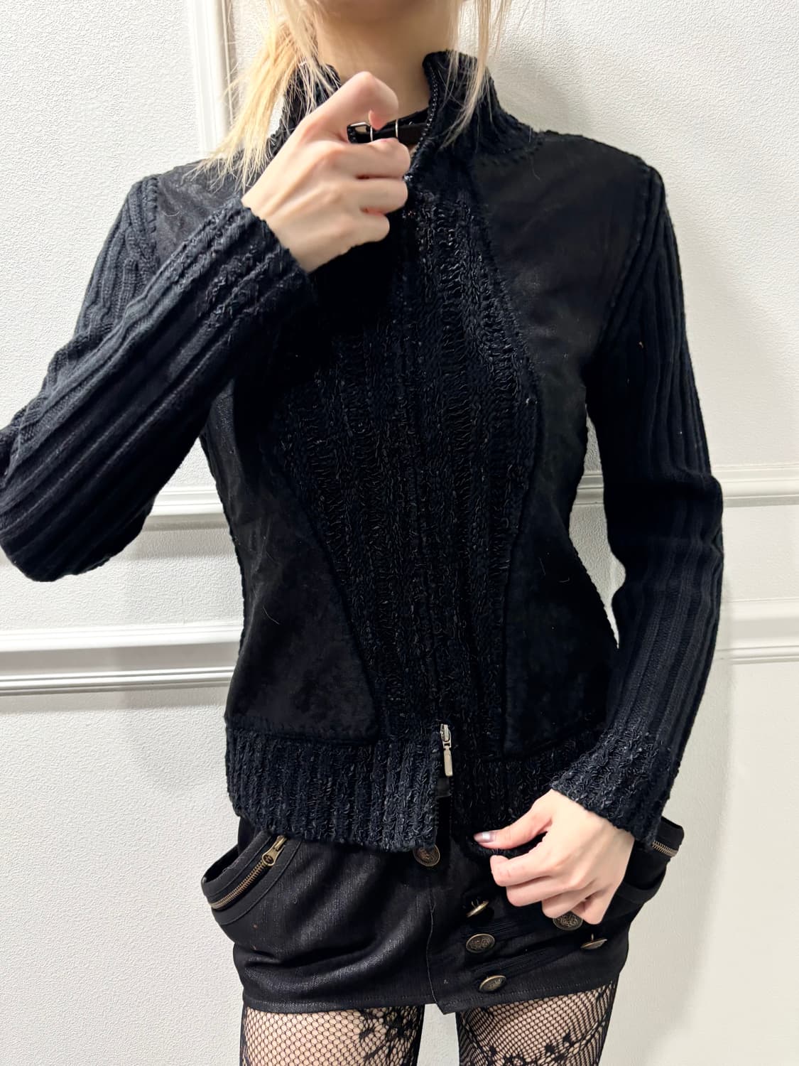 embroidery Detail Black 2-way Slim Fit Z 상품이미지3