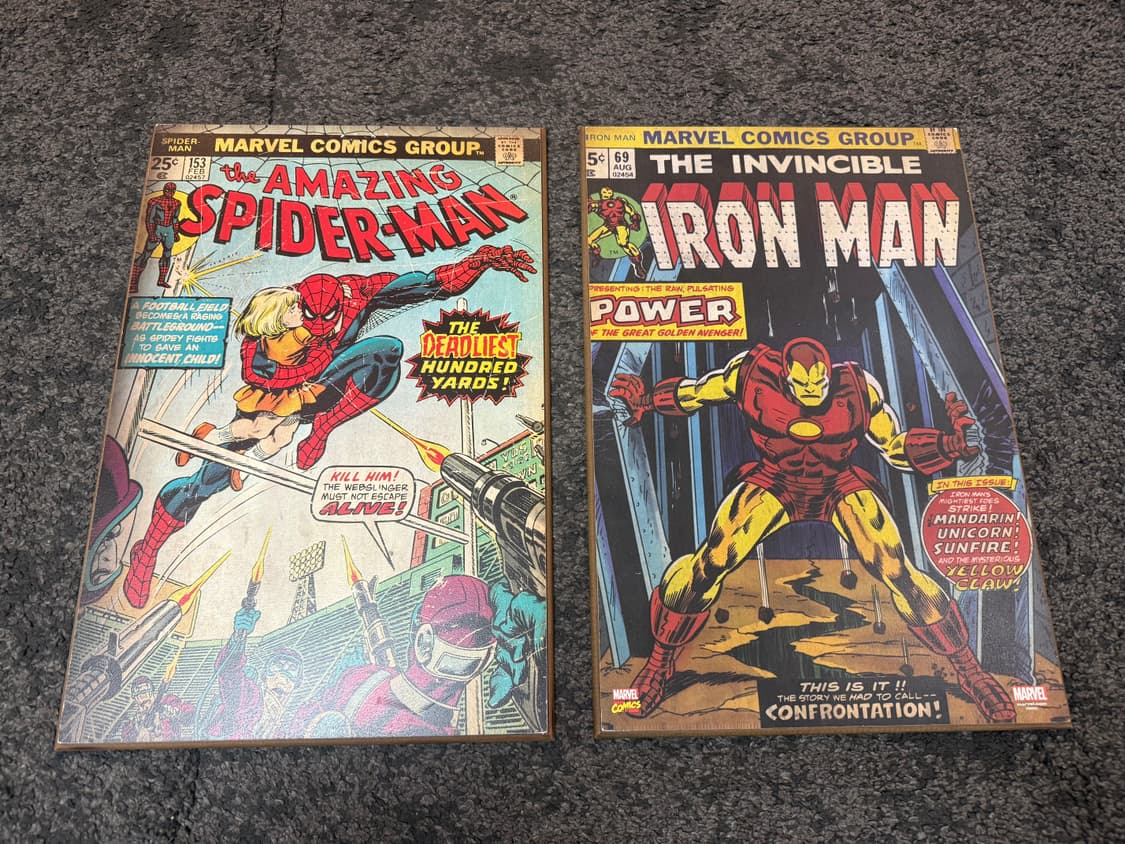 마블 빈티지 코믹 아트 액자 2개 세트 (스파이더맨/아이언맨) 상품이미지1