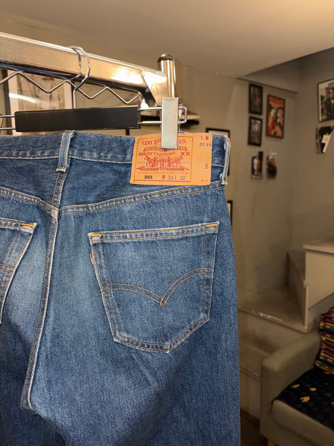 90’s Levi’s 501 501 USA denim washed pan 상품이미지8