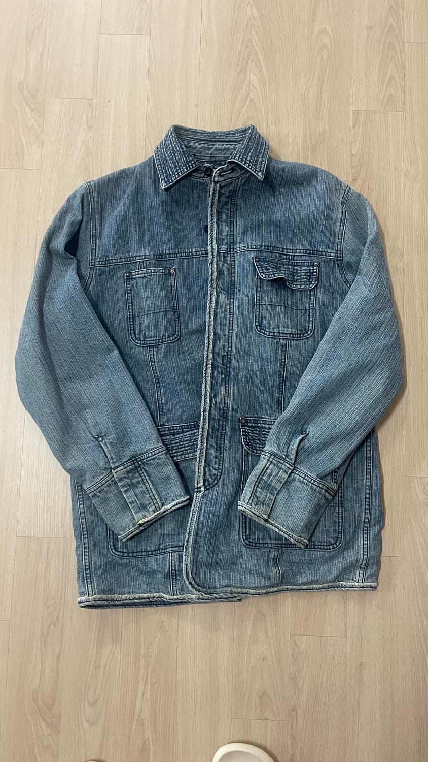 재팬 스트라이프 패턴 데님 자켓 상품이미지1