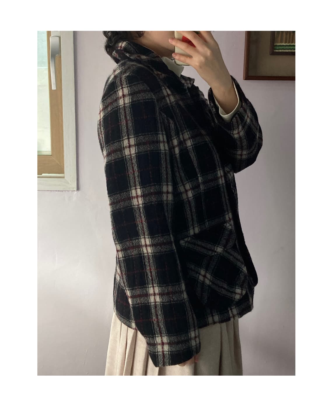 체크 울100 자켓 상품이미지4