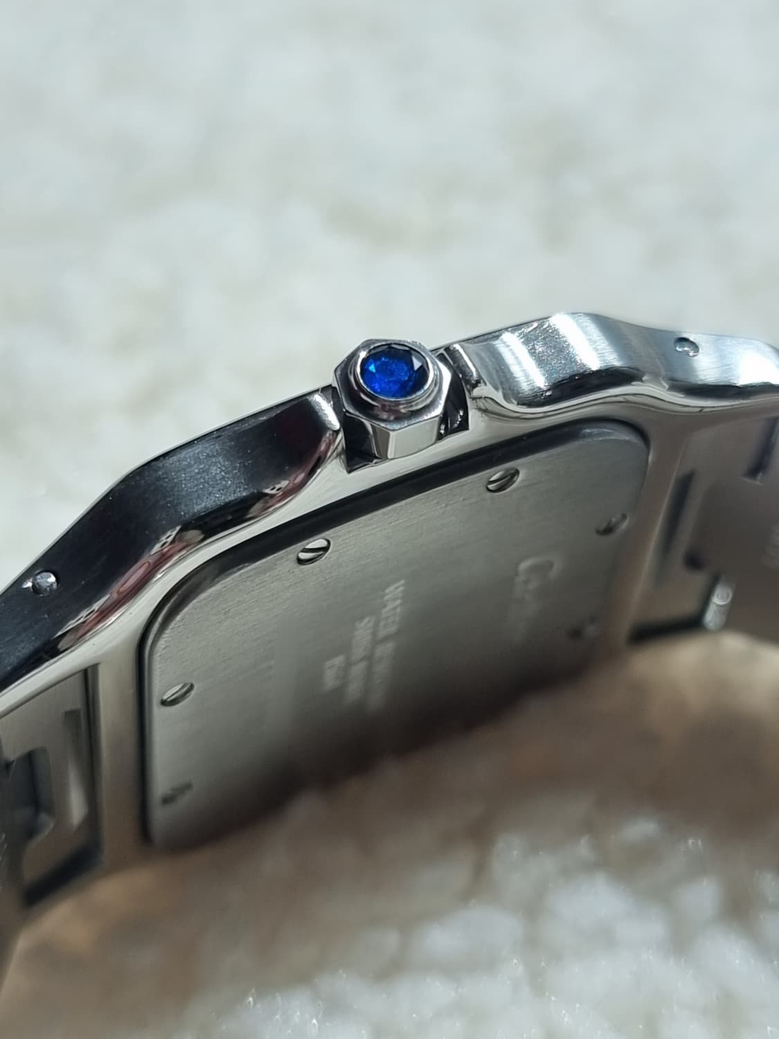 까르띠에 산토스 갈베 스틸 L 블랙로만 쿼츠 남성 시계 04년 상품이미지5