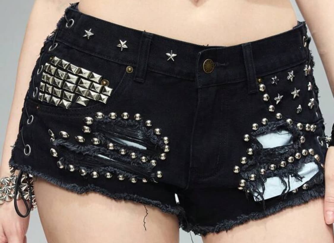 스터드 반바지 블랙 핫팬츠 숏팬츠 상품이미지3