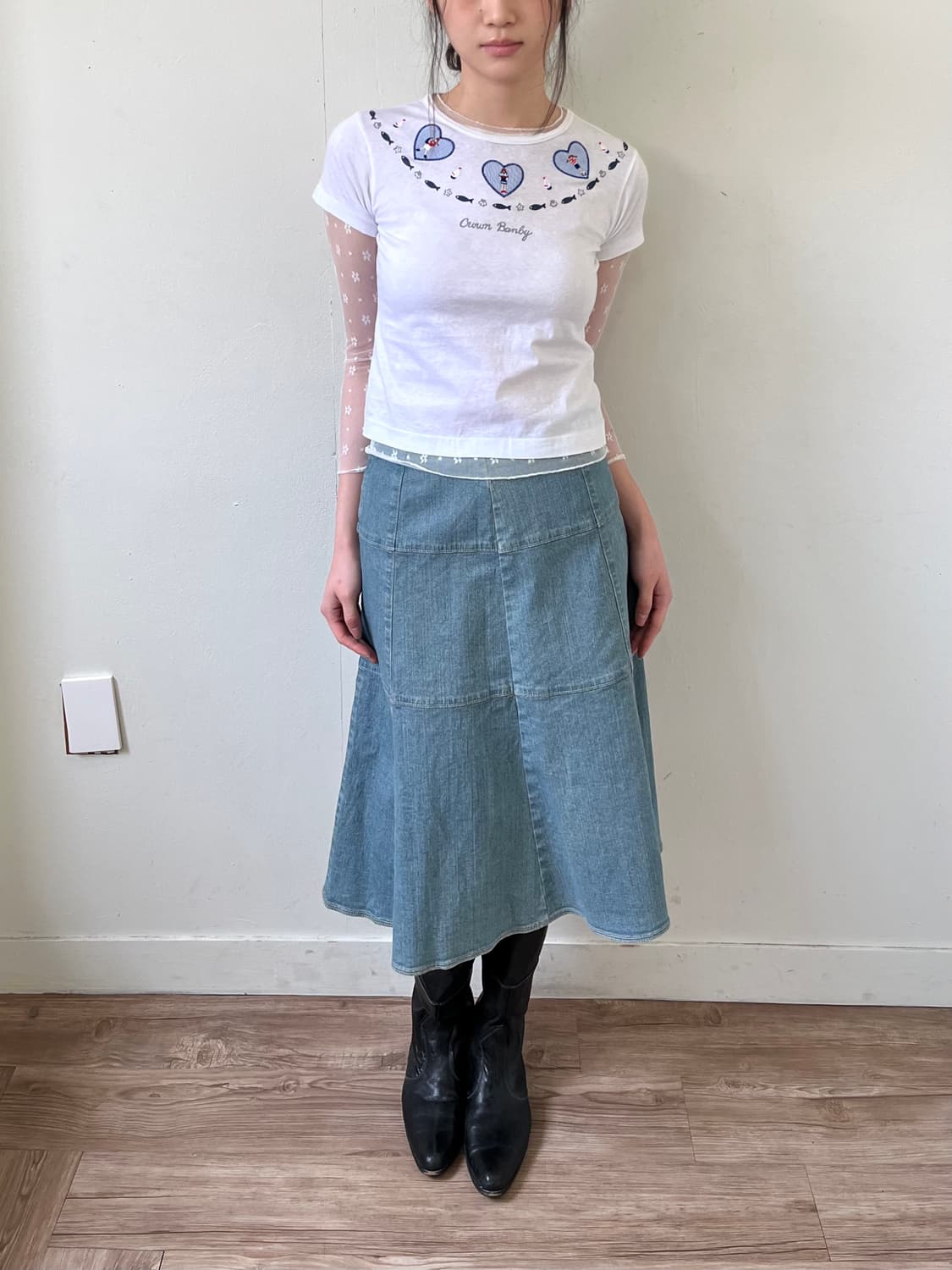 suivi 데님 미디 스커트 상품이미지7