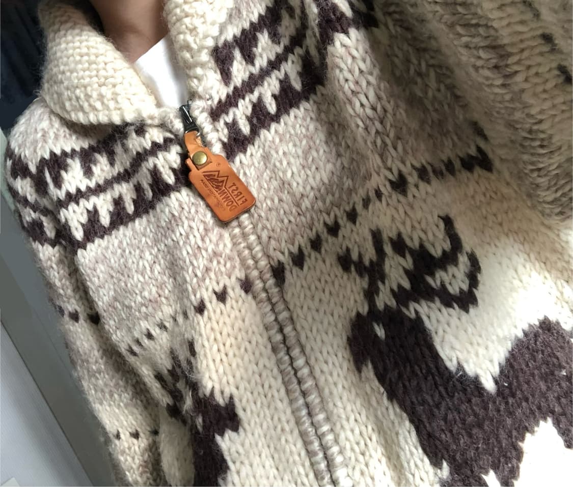 빈티지 코위찬 노르딕 니트 집업 모리걸 오리엔트 상품이미지2