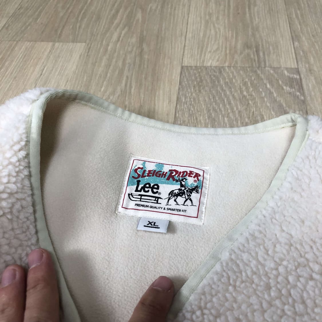(XL) 리 Lee 보아 노카라 라이너 헤비 후리스 아이보리 자켓 상품이미지5
