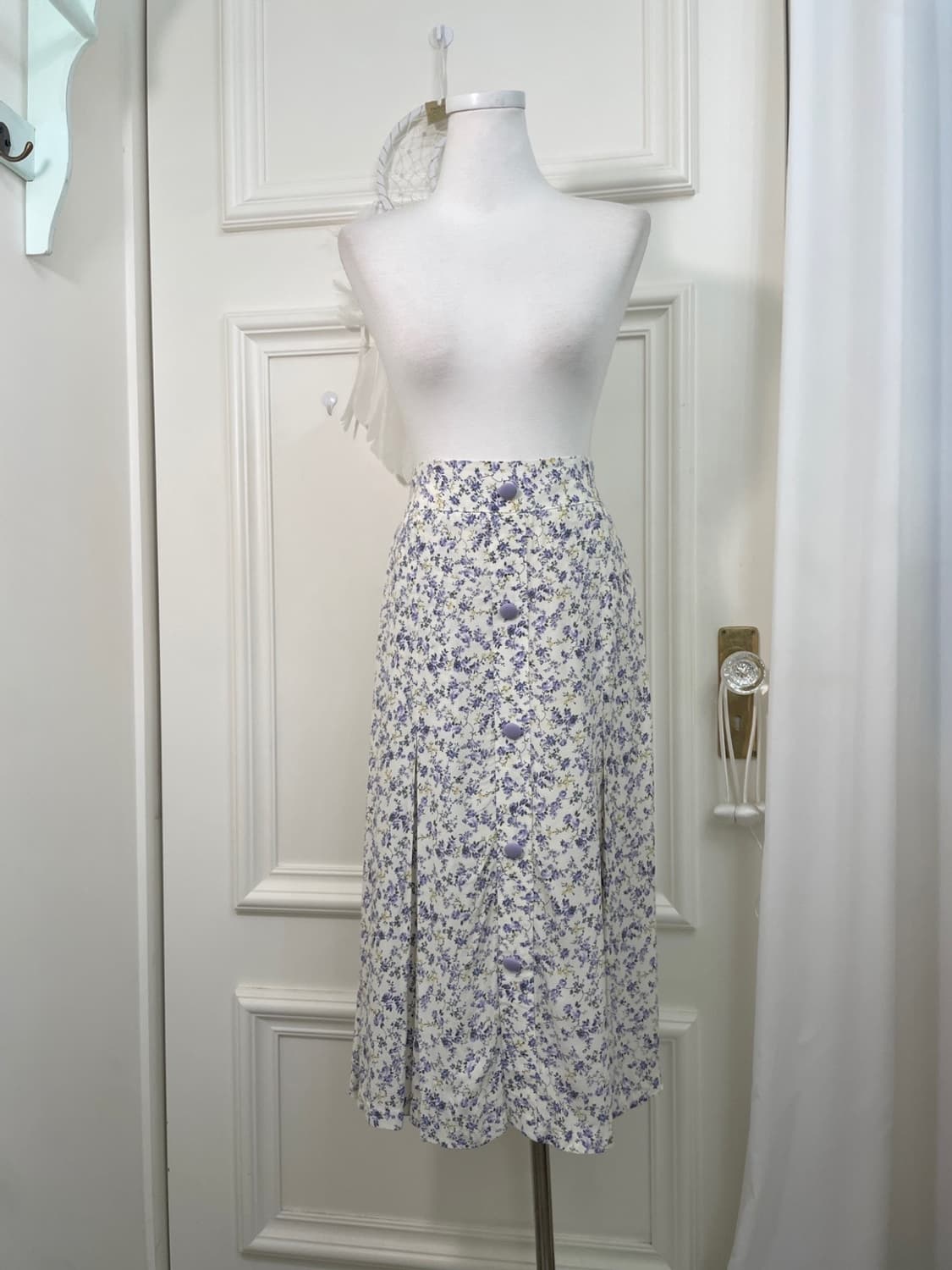 ivory lavender flower pattern banding sk 상품이미지1