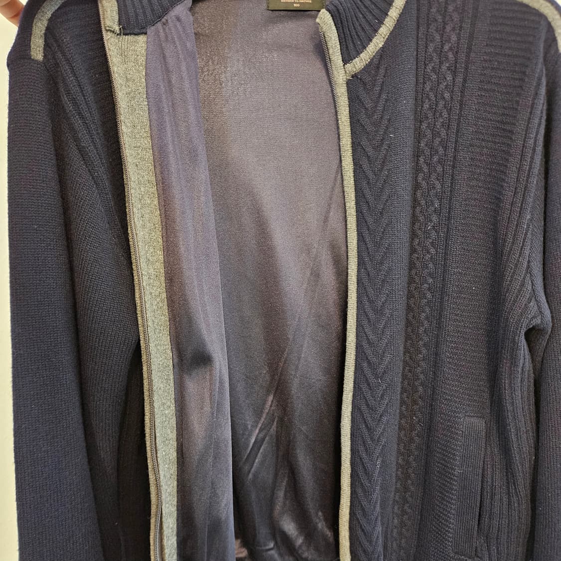 100(L)인디언 케이블 니트 집업 가디건 상품이미지5