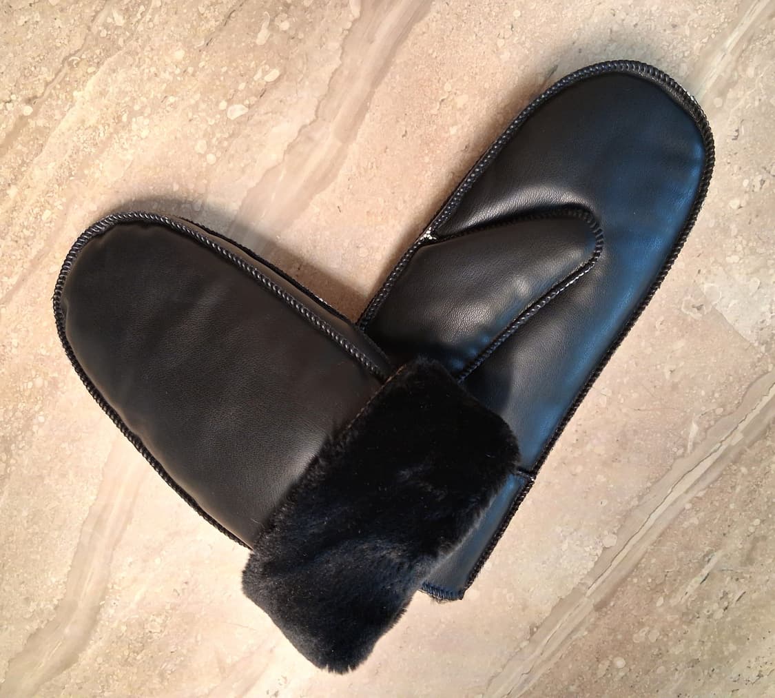 방한 레자 벙어리 장갑 블랙 3000원 (새상품) 상품이미지6