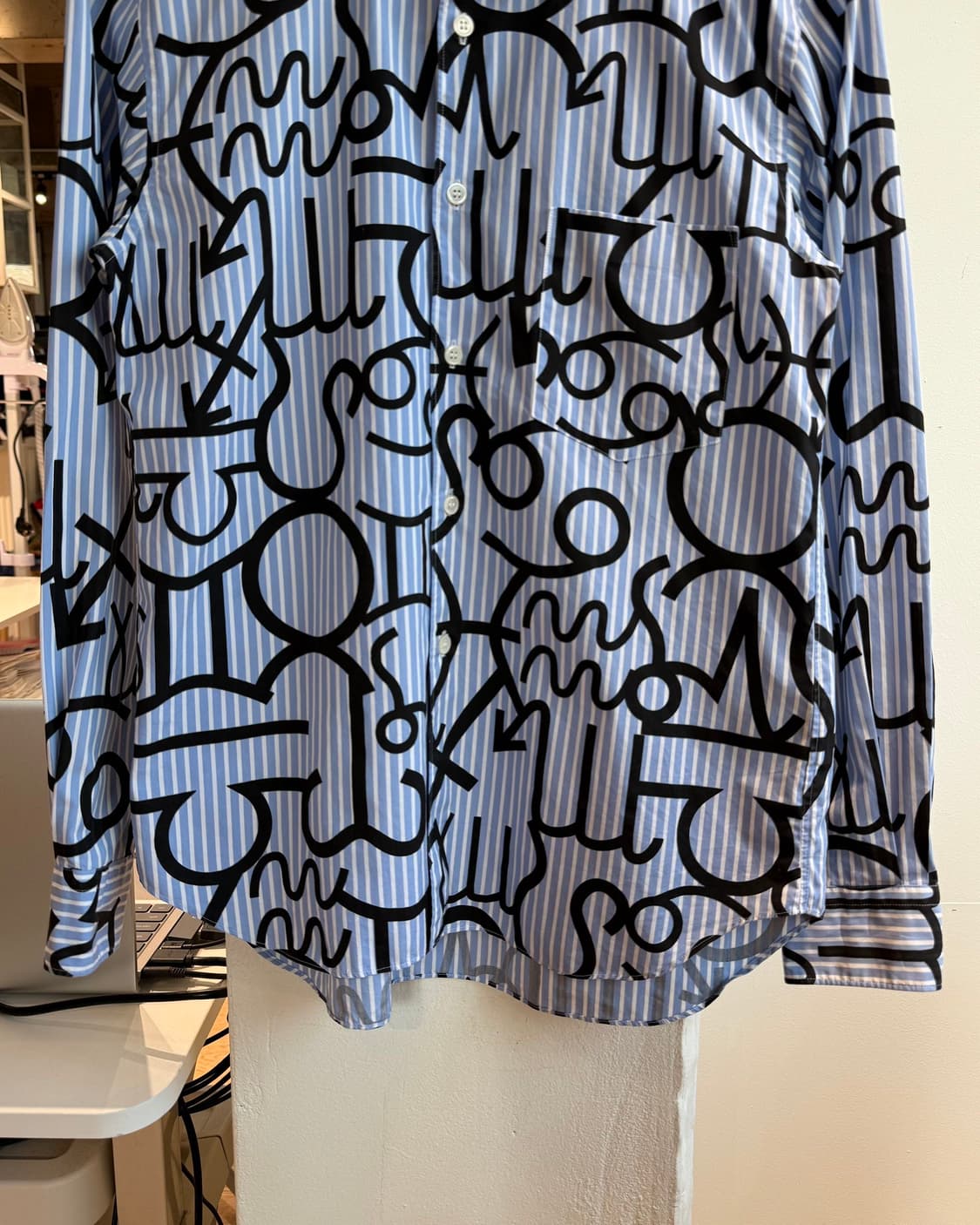 꼼데가르송 옴므 플러스 AD2012 블루 스트라이프 패턴 셔츠  상품이미지6