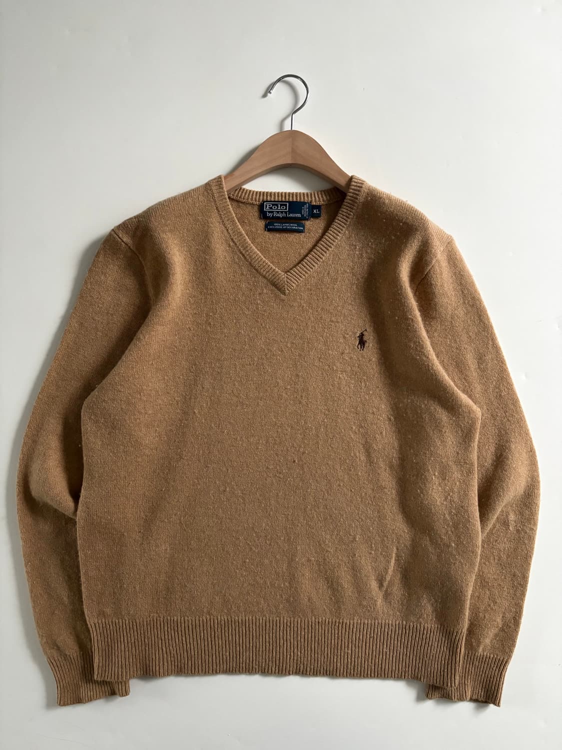 Polo 폴로 랄프로렌 램스울 베이지컬러 브이넥 니트 상품이미지1