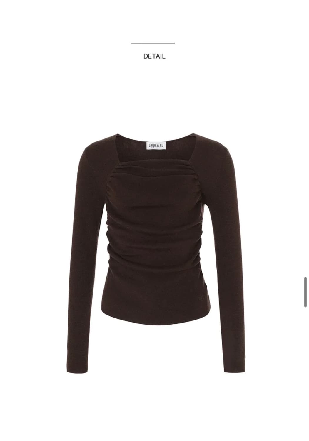 [새상품] Lang&Lu VOLI 셔링 니트 다크브라운 (품절) 상품이미지2