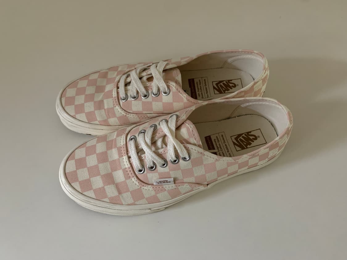 반스 어센틱 깅엄체크 핑크 상품이미지1