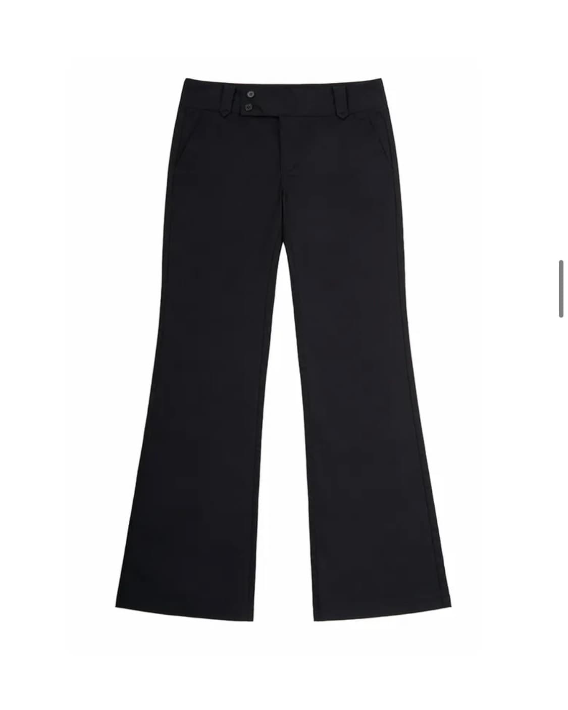 지제뮤지엄 로우라이즈 투버튼 부츠컷 팬츠 블랙 상품이미지4