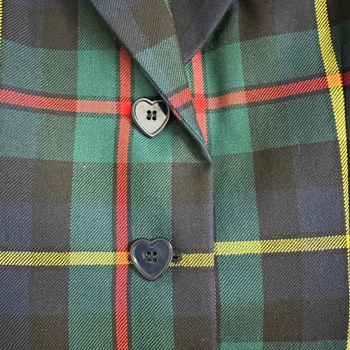 모스키노 그린 체크 하트 엘보 패치 자켓 (국내 55사이즈) 상품이미지3