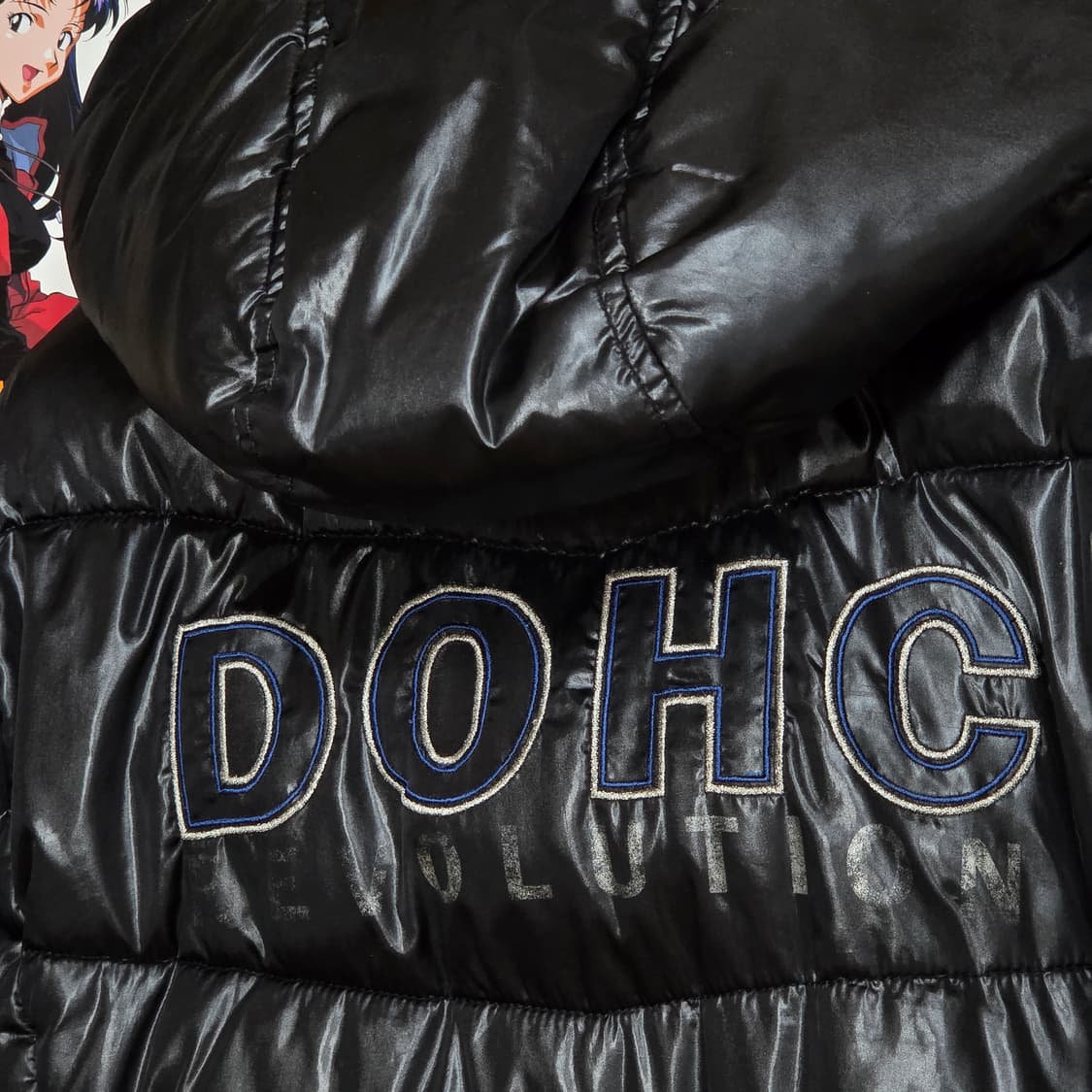 DOHC 빈티지 Y2K 유광 자수 후드 패딩 상품이미지7