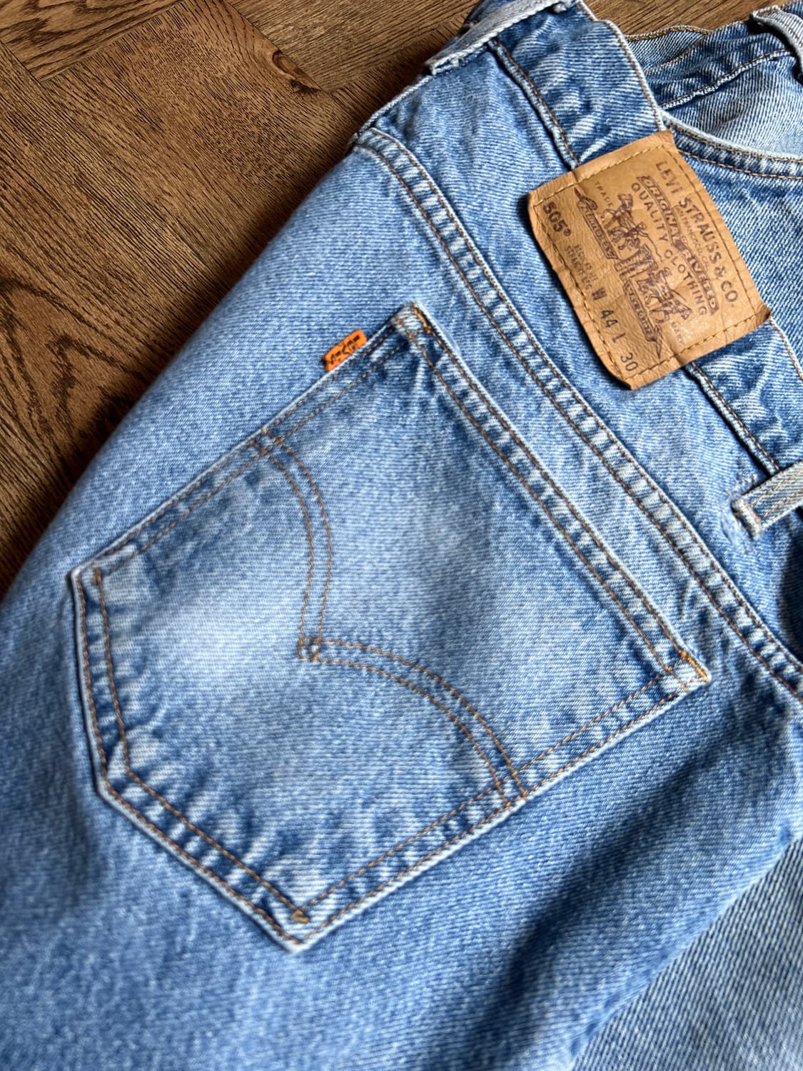 [44]90's 리바이스 USA 오렌지탭 505 빅사이즈 워싱 데님 팬츠 상품이미지8