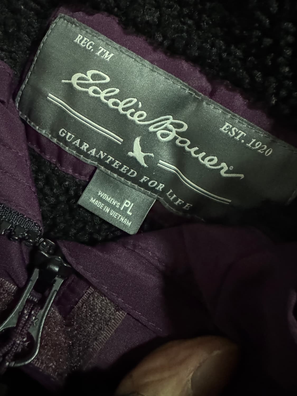 여성 에디바우어 빈티지 퍼플 바람막이 후드 점퍼 L~XL 상품이미지3