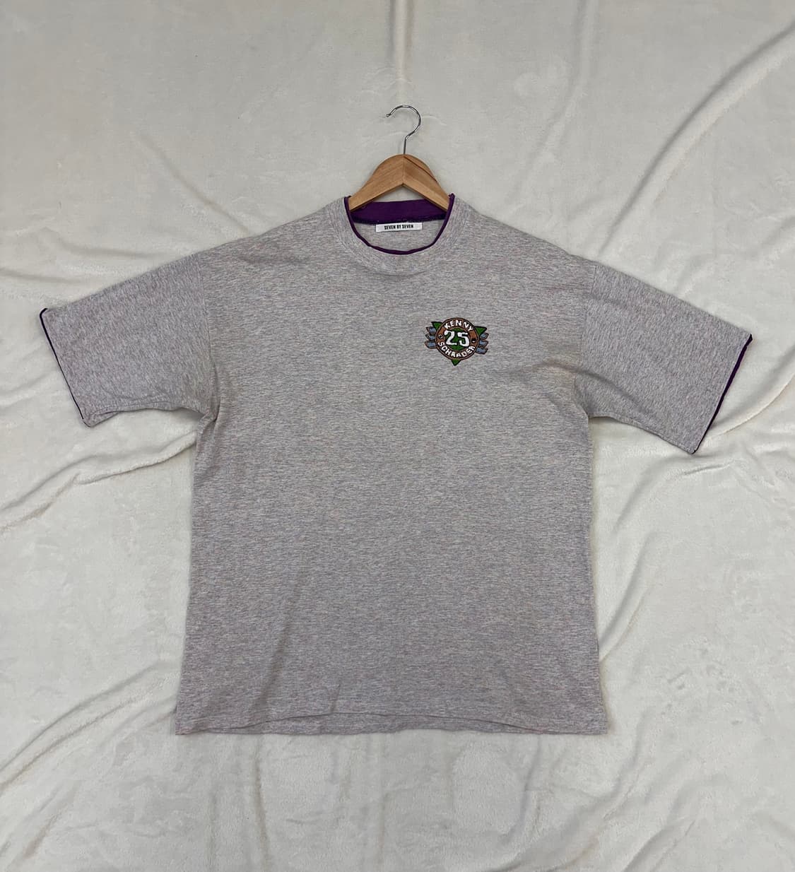 (F)SEVEN BY SEVEN 자수 패치 레이어드 반팔 상품이미지1