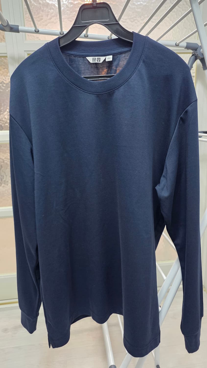 유니클로U 에어리즘 코튼크루넥 2종 (블랙 네이비) 상품이미지1