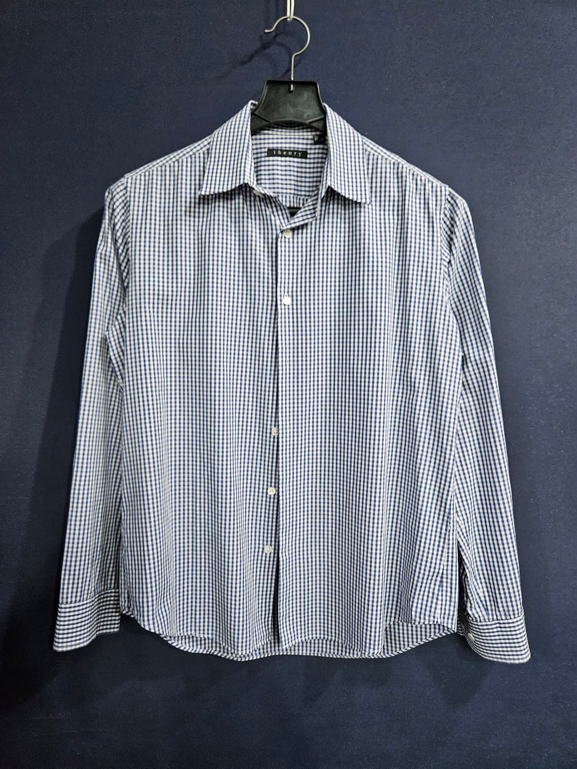 띠어리 체크 남성 100 긴팔셔츠  상품이미지1