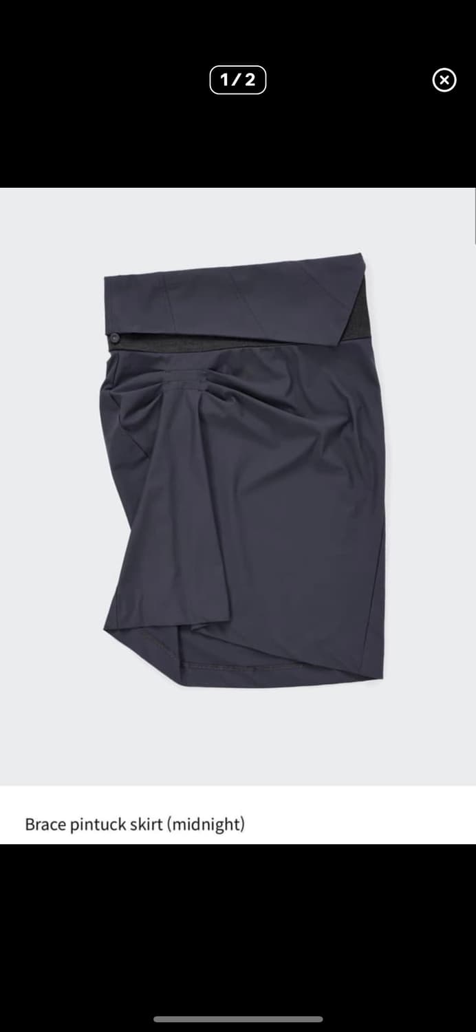 울리카상투스 Brace pintuck skirt (midnight) 구매 상품이미지1