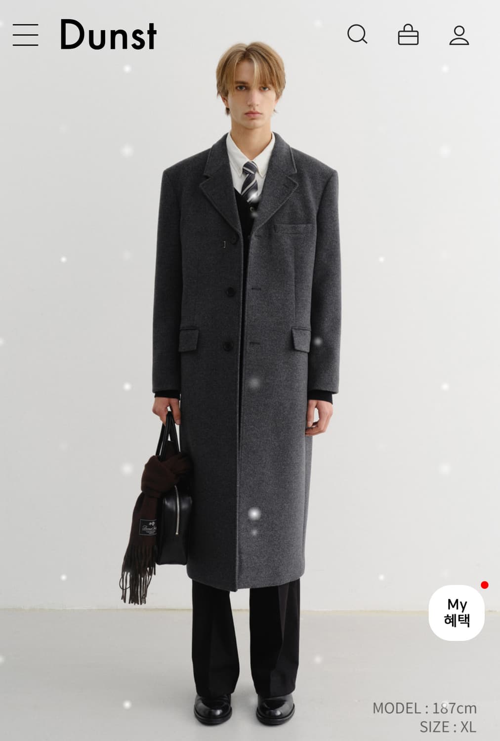 던스트 UNISEX 2-WAY 3 BUTTON CASHMERE COAT 상품이미지2