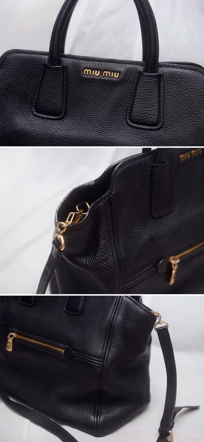 미우미우 (miu miu) 비텔로 카리브 금장 블랙 2웨이 빅토트.숄더백 상품이미지7