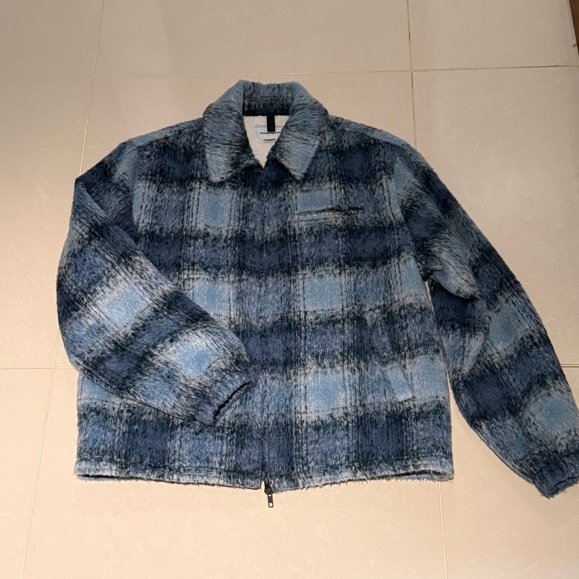 디스이즈네버댓(Thisisneverthat) 브러쉬드 체크 재킷 블루 M 상품이미지2