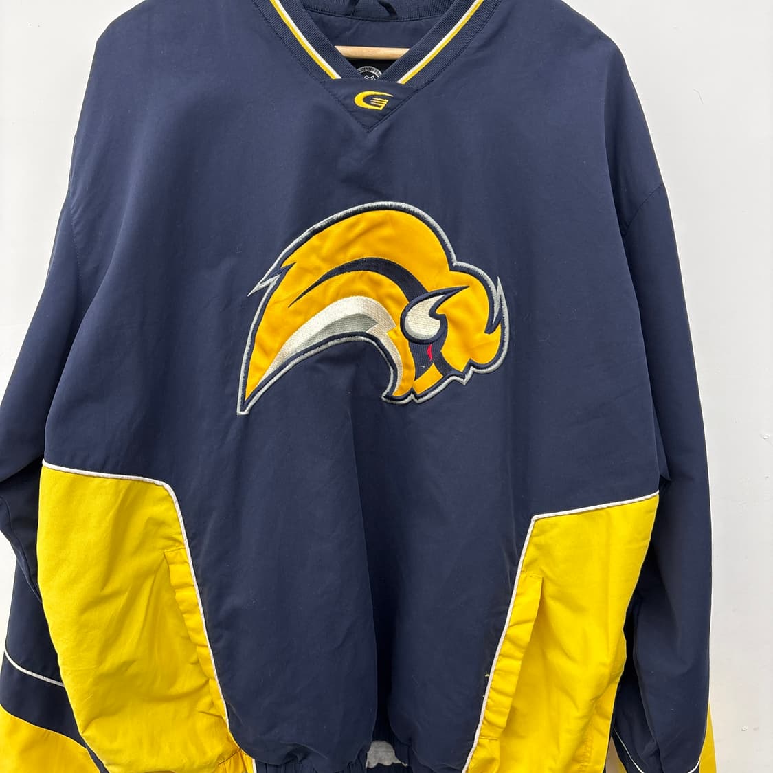 NHL 네이비/옐로우 배색 나일론 바람막이 맨투맨 남XL 상품이미지2