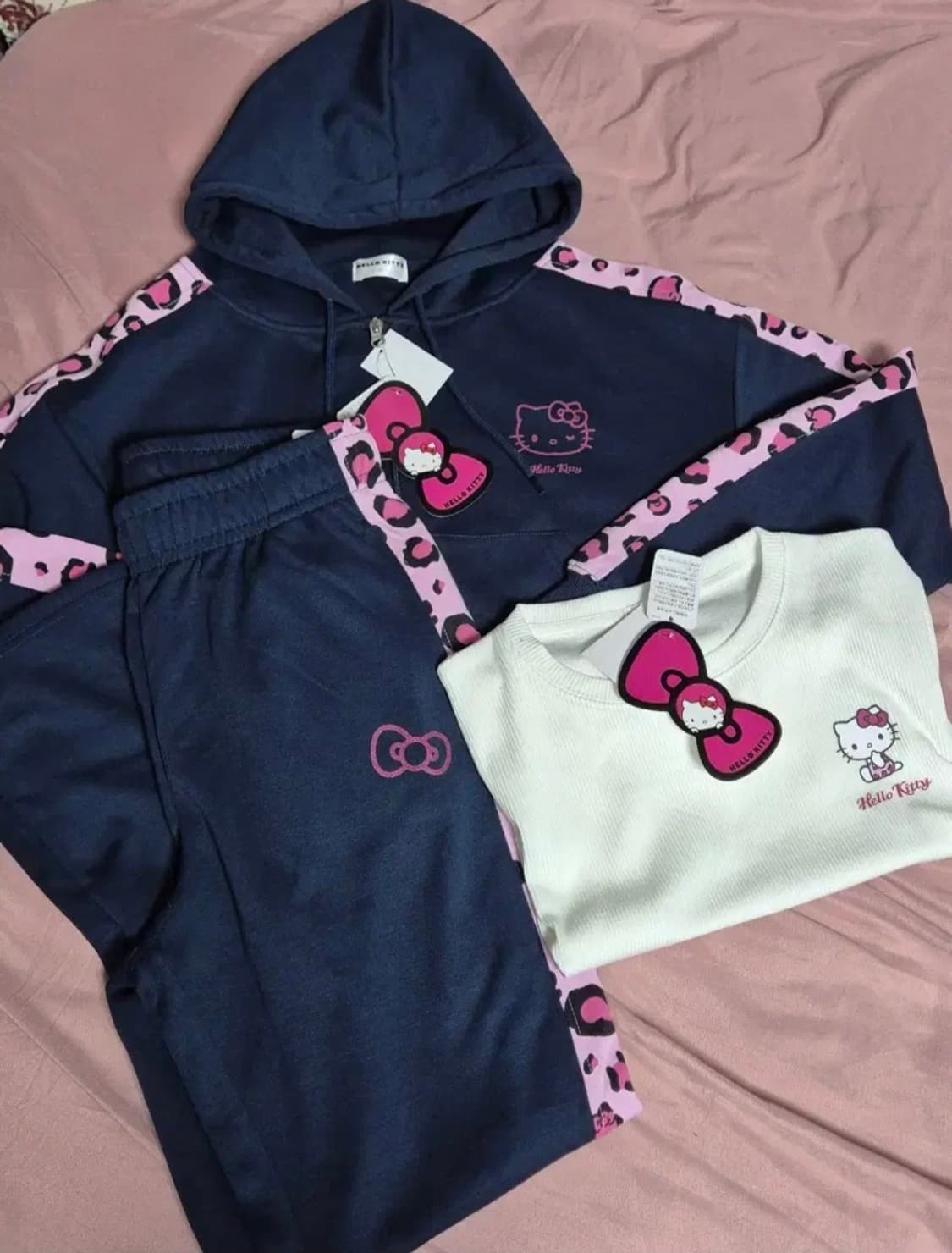 헬로키티 갸루 셋업 4종 악마 키티 핑크 레오파드 호피 키티 오네갸루 상품이미지2