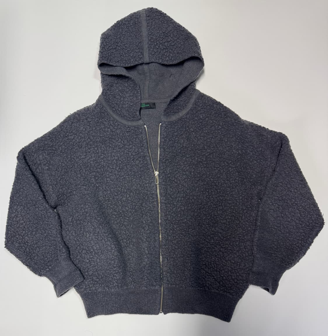 여성 베네통 천연모피 여우털 뽀글이 후드 집업 오버핏 상품이미지1