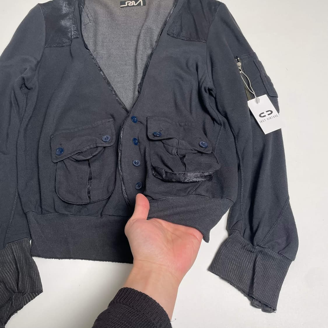 Rna 패치워크 져지 가디건 상품이미지6