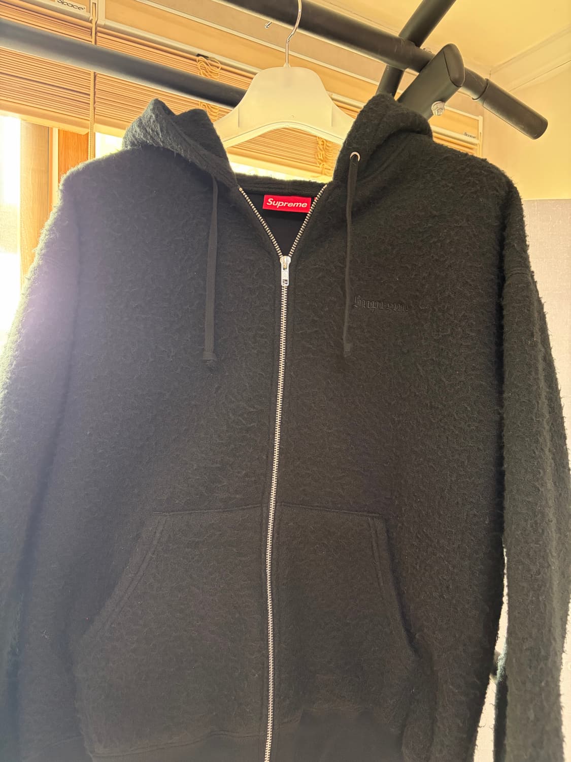 XL)슈프림 모헤어 후드집업 블랙 상품이미지1
