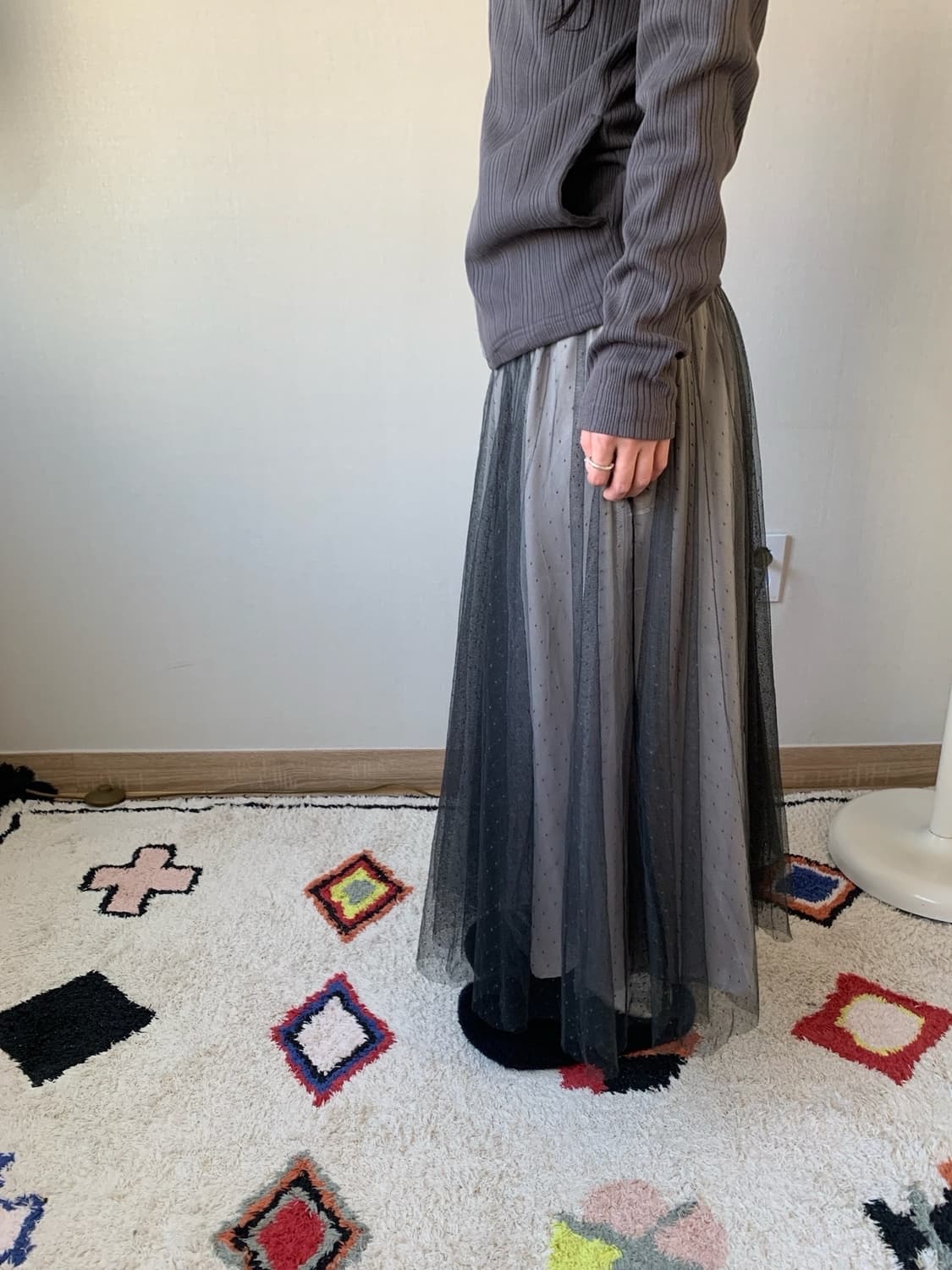 maxi sha-sha dot.. skirt  상품이미지4