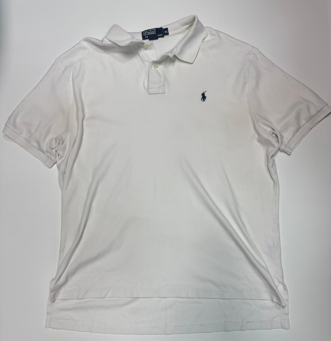 폴로랄프로렌 오버핏 화이트 반팔 카라 티셔츠 XL~2XL 상품이미지1