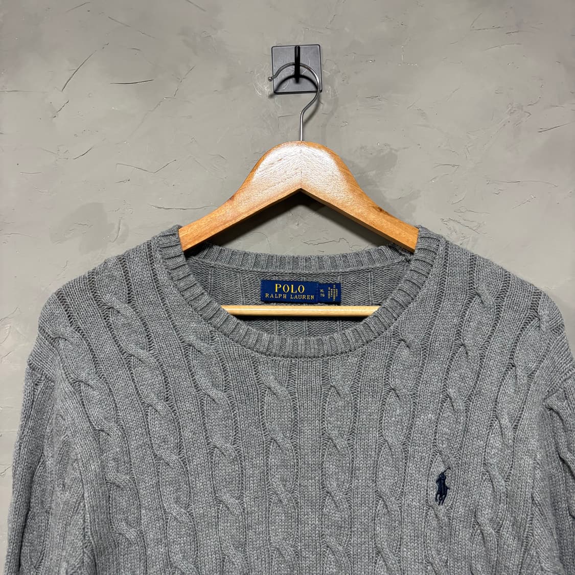 폴로 랄프로렌 신형 꽈배기 니트 회색 그레이 상품이미지2