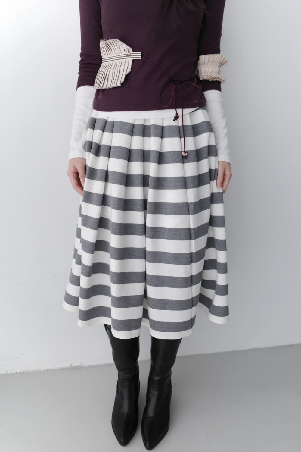stripe flared skirt  상품이미지1