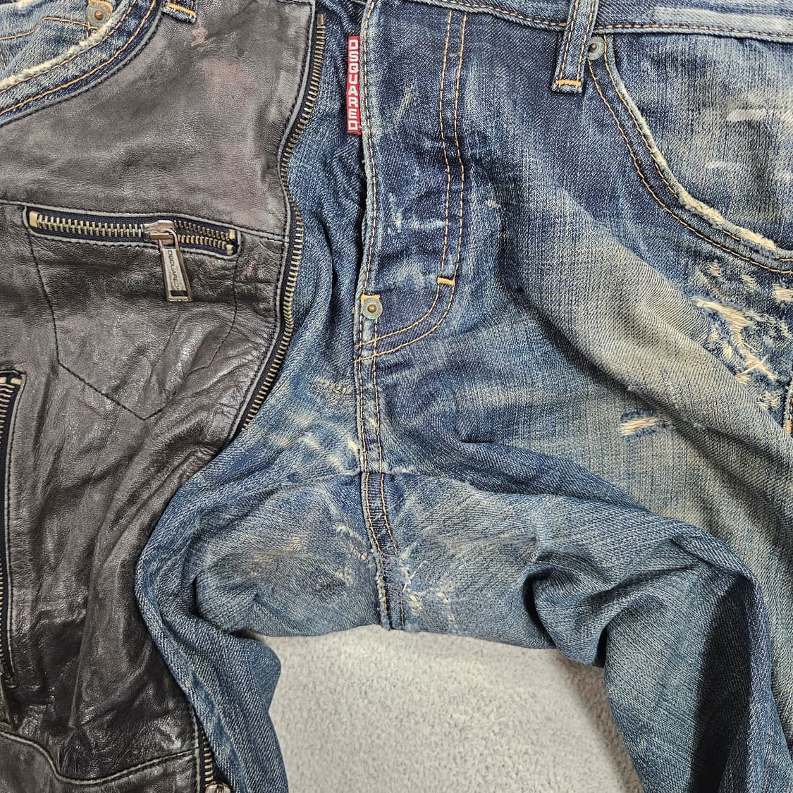 디스퀘어드2 루키3 레더 패치 데님 팬츠 44 상품이미지10