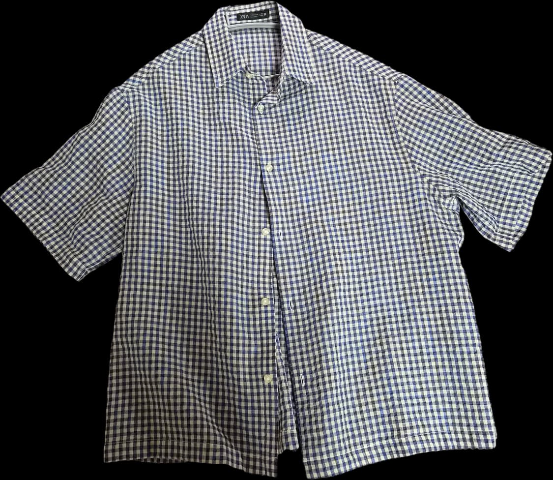 Zara 텍스처 체크 셔츠 M 상품이미지2